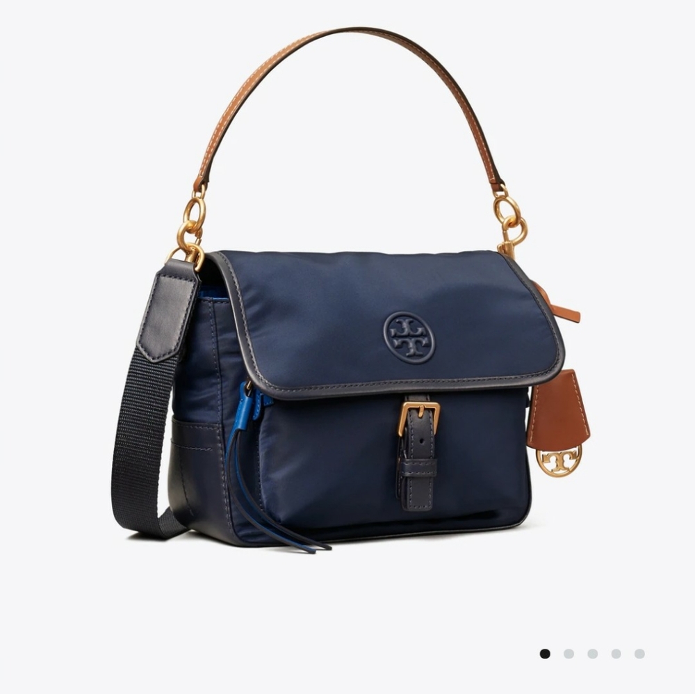 Tory Burch Navy and Brown Crossbody Bag